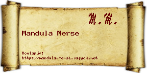 Mandula Merse névjegykártya